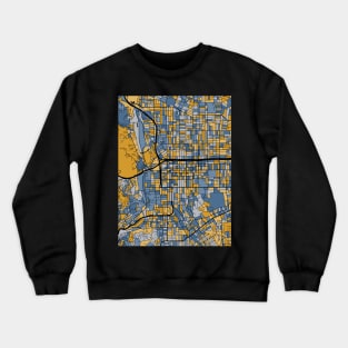 Pasadena Map Pattern in Blue & Gold Crewneck Sweatshirt